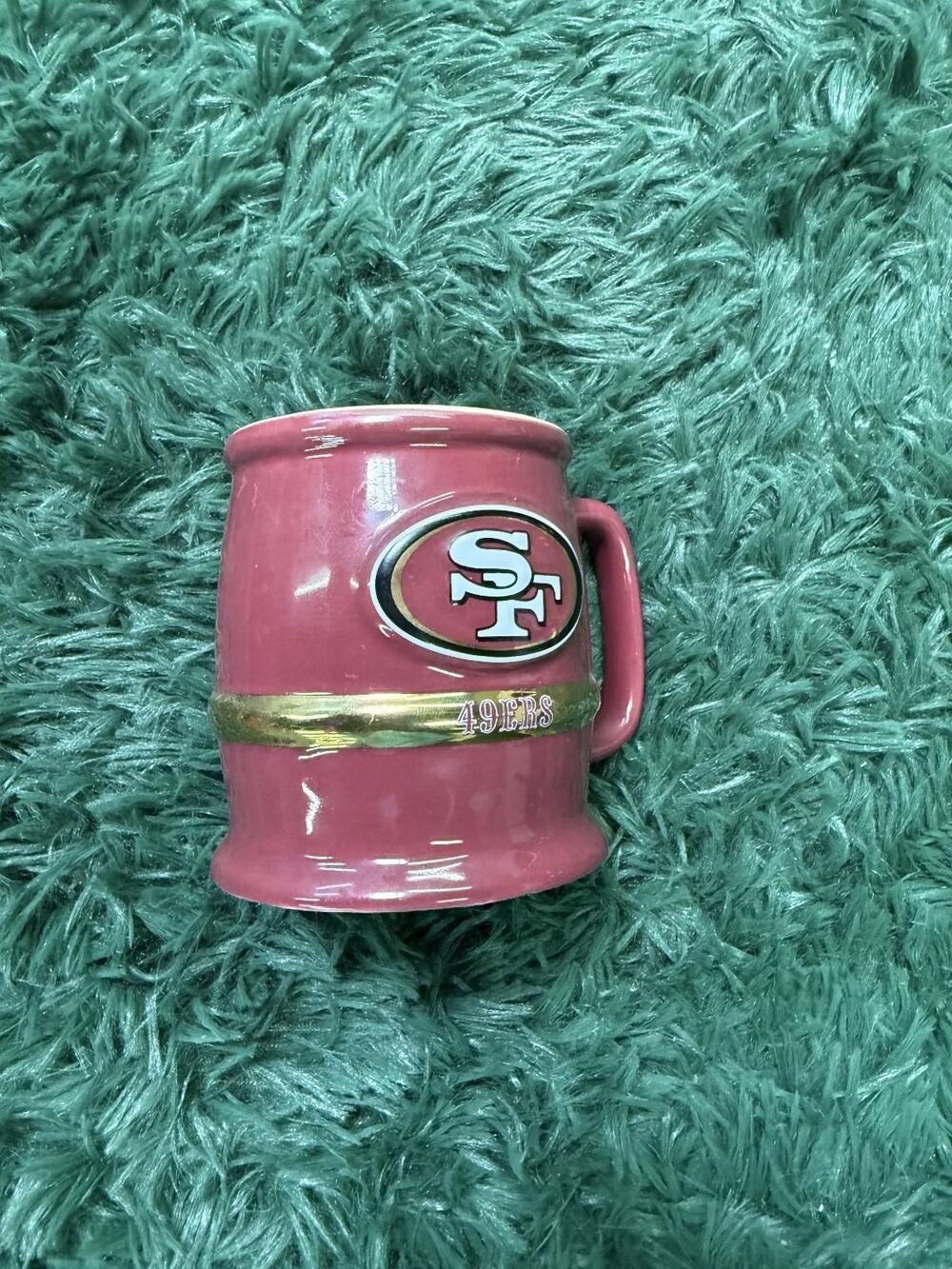San Francisco 49ers NFL Ceramic Beer Stein Mug Gold Band SF Logo Fan Collectible